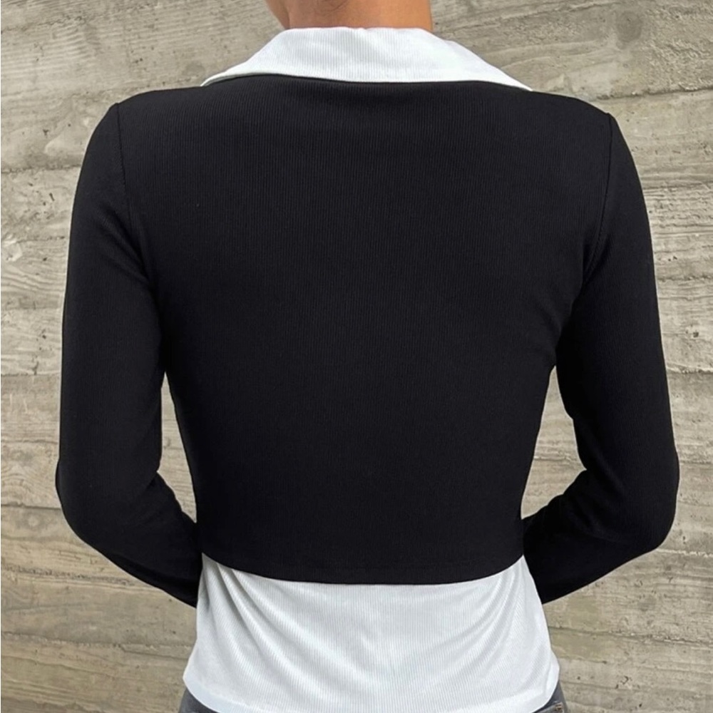 Color block Ribbed Knit Top - Picture 3 of 3